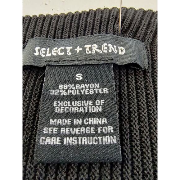 Select + Trend Woman NEW Black Sparkle Pullover Sweater Size Small Stretch Soft - Picture 9 of 10